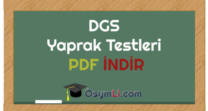DGS Yaprak Testleri PDF İNDİR