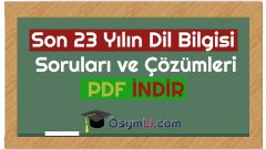 Son 23 Yılın Dil Bilgisi Soruları ve Çözümleri