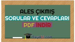 ALES Çıkmış Tüm Sorular 2006-2017 Yılları PDF İNDİR