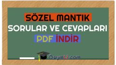 Sözel Mantık Çözümlü Soru Bankası İNDİR