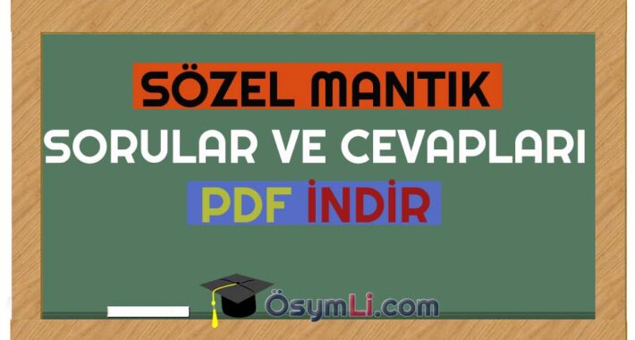 Sözel Mantık Çözümlü Soru Bankası İNDİR