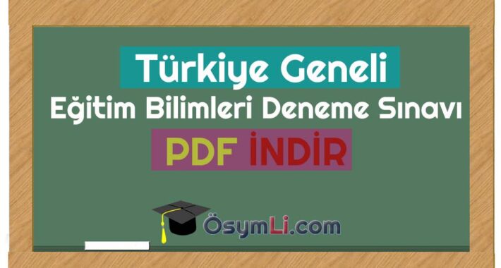 2026 TG Eğitim Bilimleri Çözümlü Deneme Sınavı İNDİR
