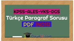 Türkçe Paragraf Soru Bankası İNDİR