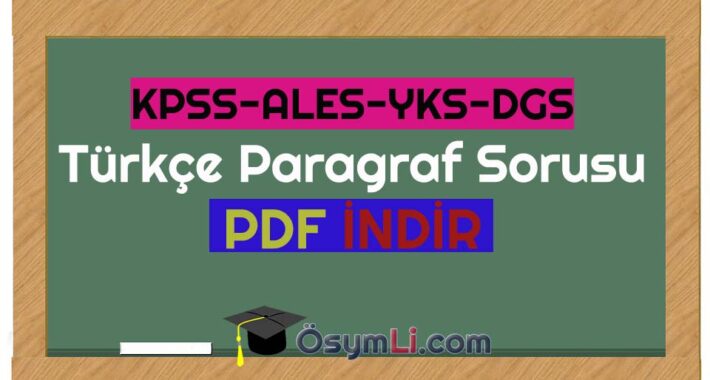 Türkçe Paragraf Soru Bankası İNDİR
