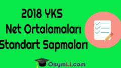 2018 YKS Net Ortalamaları,Standart Sapmaları-Tablo Halinde