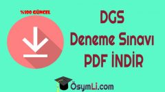 Yeni Sistem DGS Deneme Sınavı PDF İndir