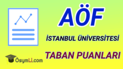 2024 İstanbul Üniversitesi AÖF Puan Türleri ve Kontenjanları