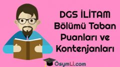 DGS İlahiyat Lisans Tamamlama (İLİTAM) Taban Puanları