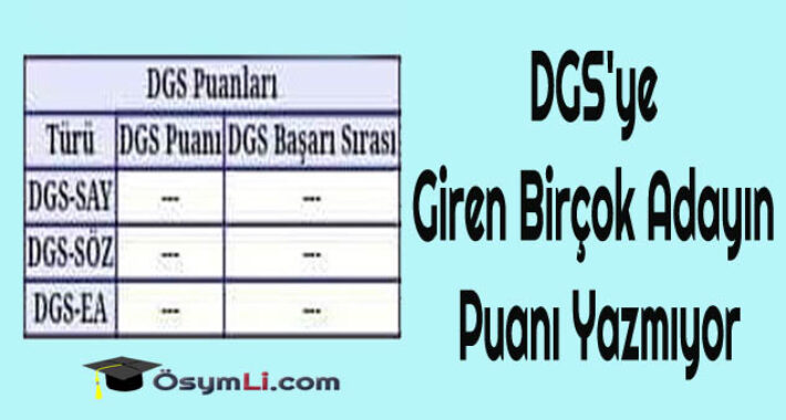 2023 DGS’ye Giren Birçok Adayın Puanı Yazmıyor