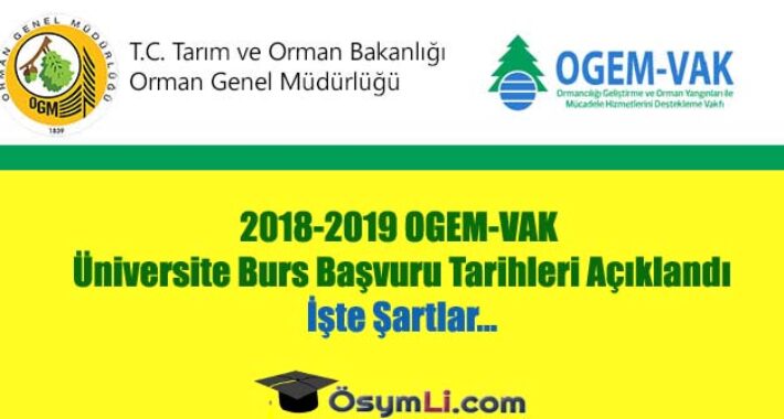2018-2019 OGEM-VAK Üniversite Burs Başvuru Tarihleri Açıklandı