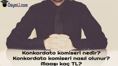 Konkordato komiseri nedir,Konkordato komiseri nasıl olunur,Maaşı kaç TL?
