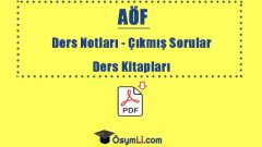 AÖF Türk Dili ve Edebiyatı Ders Notları PDF İNDİR
