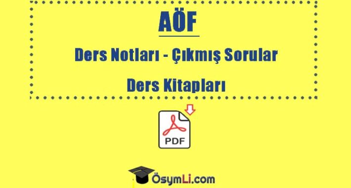 AÖF Türk Dili ve Edebiyatı Ders Notları PDF İNDİR