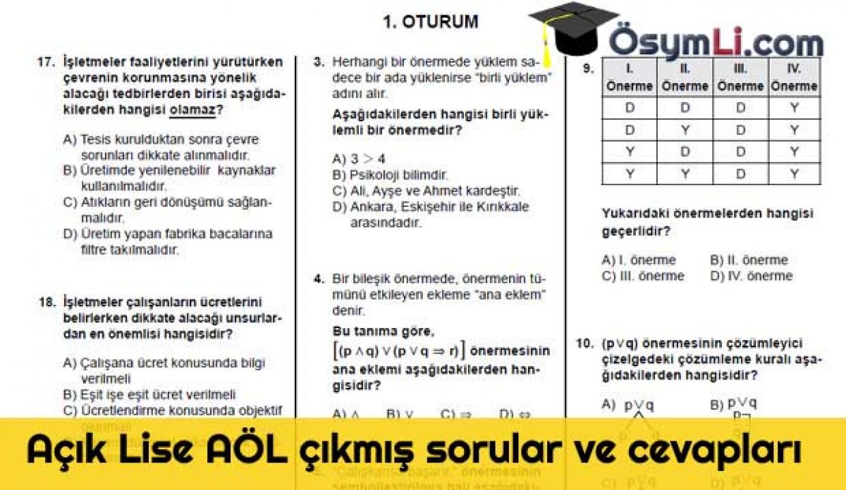 2018 2019 Acik Lise Aol Cikmis Sorular Ve Cevaplari Cozumlu Osymli Com