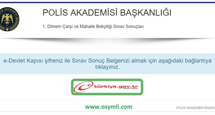 1. Dönem Bekçilik Sonuçları Açıklandı! Sonuç sorgulama ekranı için Tıklayınız
