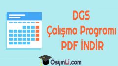 2026 DGS Çalışma Programı PDF İndir