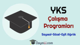 2027 YKS (TYT-AYT) MF-TM-TS  Ders Çalışma Programları