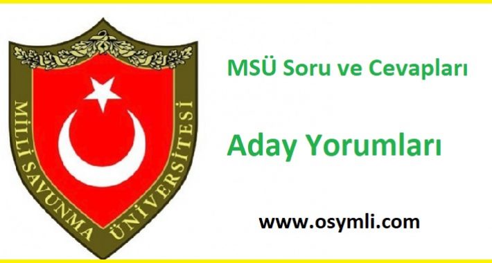 2 Nisan 2023 MSÜ Muhtemel Soru ve Cevapları Aday Yorumları