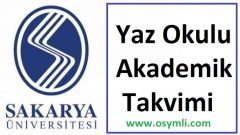 2024 Sakarya Üniversitesi Yaz Okulu Akademik Takvim