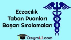 Eczacılık 2025 YKS Taban Puanları ve Başarı Sıralamaları