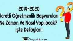 2019 Ücretli Öğretmenlik Başvuruları Ne Zaman Ve Nasıl Yapılacak? İşte Detayları!