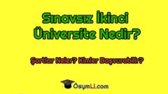 Sınavsız İkinci Üniversite Nedir? Kimler Başvurabilir?