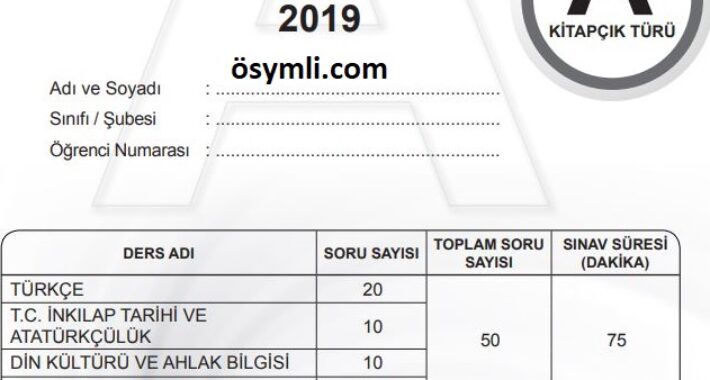 2019 LGS Çıkmış Sorular ve Cevapları PDF İndir (Sözel-Sayısal)