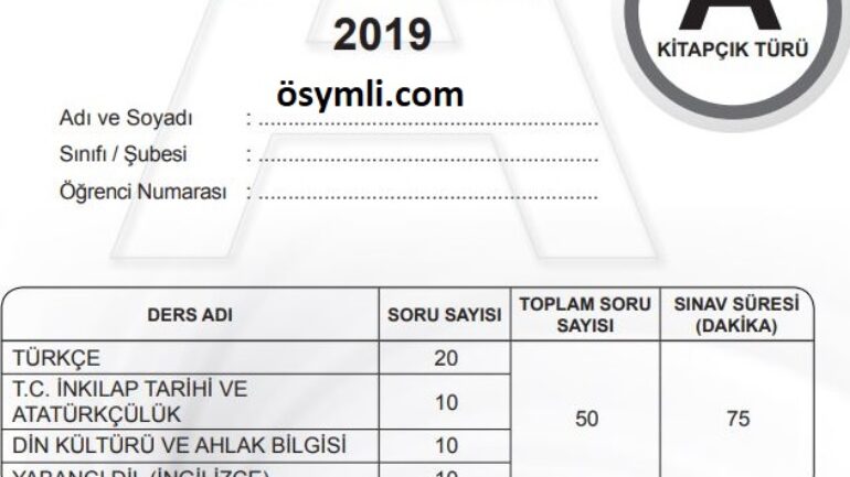 2020 LGS Kasım Ayı Örnek Sorular ve Cevapları PDF İNDİR (MEB)