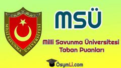 Milli Savunma Üniversitesi (MSÜ) 2020 Taban Puanları