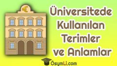 Üniversitede Kullanılan Terimler ve Anlamlar