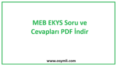 2020 MEB EKYS Soru ve Cevapları PDF İndir