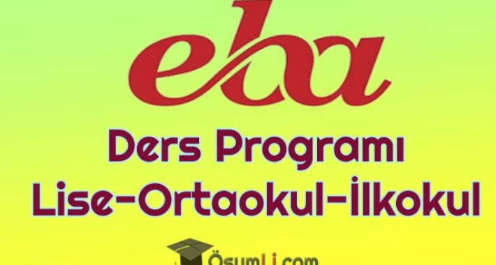 1 Nisan EBA ders programı lise-ortaokul-ilkokul