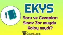 15 Mart 2020 EKYS Soru ve Cevapları İndir (Tahmini)