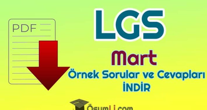 2020 LGS Mart Ayı Örnek Sorular ve Cevapları PDF İNDİR (MEB)