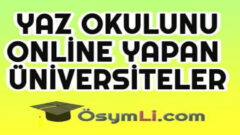 2021 Yaz Okulunu Online Yapan Üniversiteler