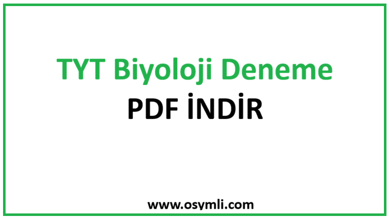 2027 TYT Biyoloji PDF Soru-Konu-Deneme-İNDİR