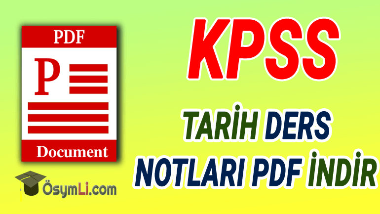 2024 KPSS Tarih Ders Notları PDF İNDİR