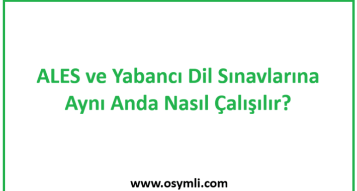 ALES ve Yabancı Dil Sınavlarına Aynı Anda Nasıl Çalışılır?