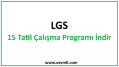 2027 LGS 15 Tatil Çalışma Programı İndir