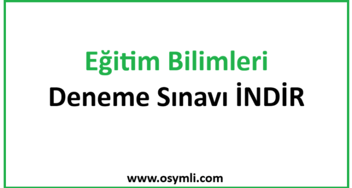 2026 TG Eğitim Bilimleri Çözümlü Deneme Sınavı İNDİR