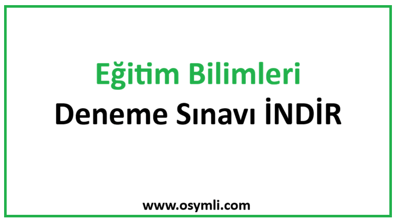 2026 TG Eğitim Bilimleri Çözümlü Deneme Sınavı İNDİR