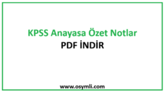 KPSS Anayasa Özet Kısa Notlar PDF İNDİR