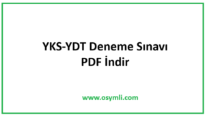 2027 YKS-YDT Deneme Sınavı PDF İndir