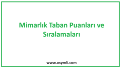 Mimarlık 2026 Taban Puanları ve Başarı Sıralamaları