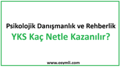 Psikolojik Danışmanlık ve Rehberlik (PDR) 2026 YKS Kaç Netle Kazanılır?
