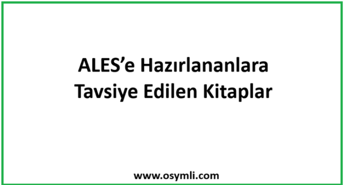2026 ALES’e Hazırlananlara Tavsiye Edilen Kitaplar