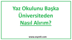 Yaz Okulunu Başka Üniversiteden Nasıl Alırım?
