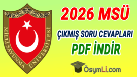 2026 MSÜ Sınav Soruları ve Cevapları PDF İNDİR