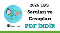 2026 LGS Soruları ve Cevapları PDF İndir