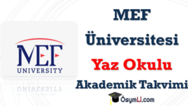 2026 MEF Üniversitesi Yaz Okulu Duyurusu